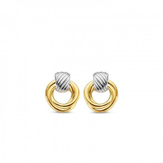 TI SENTO 7858SY mindjuše The Circle & Cross-Over Collection Yellow Gold Plated Sterling Silver 925 15mm