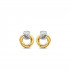 TI SENTO 7858SY mindjuše The Circle & Cross-Over Collection Yellow Gold Plated Sterling Silver 925 15mm