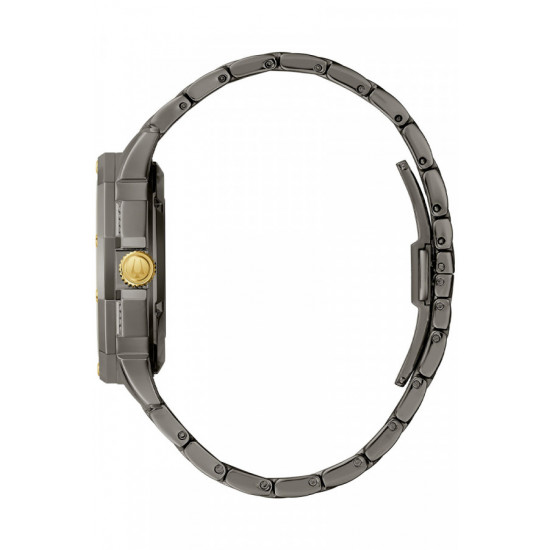 BULOVA 98A293 unisex Octava Automatic 251 Crystal Full Skeleton Gold Tone Detail Deep Gray Stainless Steel 42mm