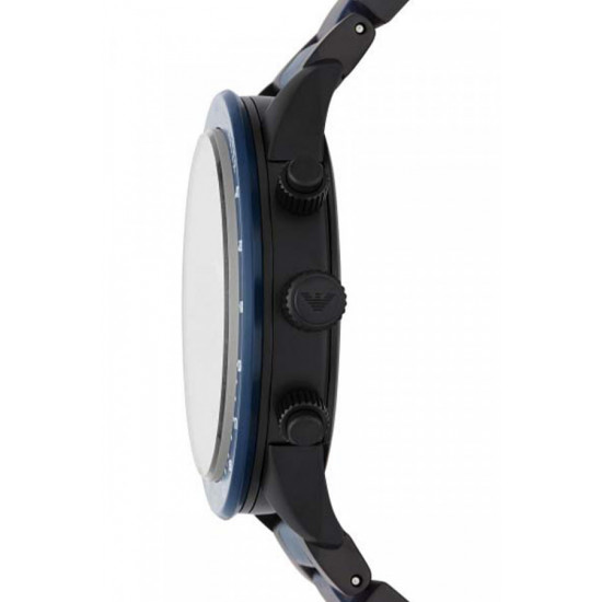 Emporio Armani AR70001 muški sat Mario Chronograph Black and Blue Color 43mm
