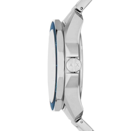 Armani Exchange AX1950 muški sat A|X Spencer Silver Stainless Steel Gradient Petrol Blue Dial 44mm 10ATM