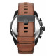 Diesel DZ4343 muški sat Mega Chief Chronograph XL kožni kaiš Brown Black Stainless Steel Orange Detail 51mm