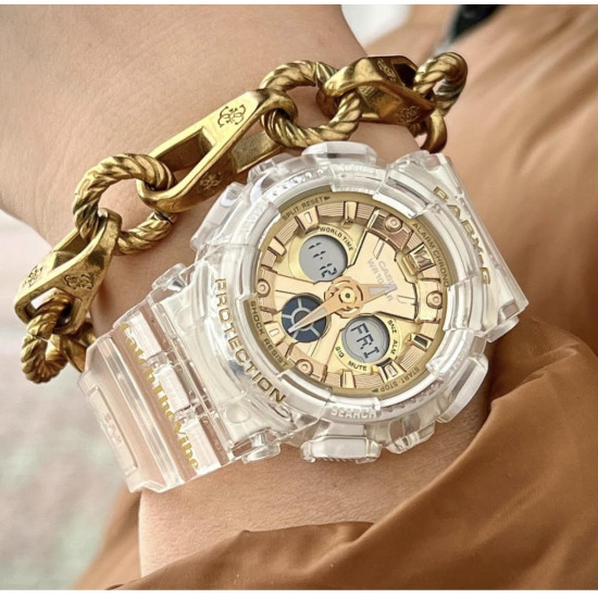 BABY-G BA-130CVG-7A ženski sat G-Shock Mini Pover Edition Transparent Gold Tone Dial 20ATM