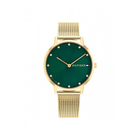 Tommy Hilfiger 1782668 muški sat Pippa Minimalist Gold Tone Stainless Steel Mesh Band Sunray Green Dial 35mm Bestseller
