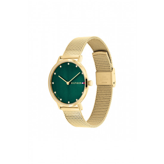 Tommy Hilfiger 1782668 muški sat Pippa Minimalist Gold Tone Stainless Steel Mesh Band Sunray Green Dial 35mm Bestseller