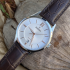 Festina F20426/4 muški sat Classics Silver Stainless Steel kožni kaiš Brown Rose Gold Detail White Dial 43mm