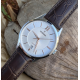 Festina F20426/4 muški sat Classics Silver Stainless Steel kožni kaiš Brown Rose Gold Detail White Dial 43mm