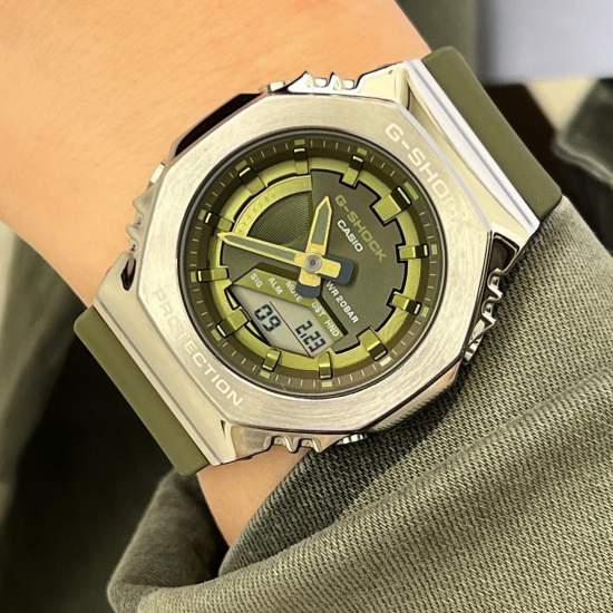 G-SHOCK GM-S2100-3A ženski sat Octagon Amazon Lady Metal Frame All Deep Green Light and Strong 20ATM