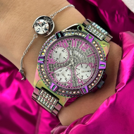 GUESS GW0044L1 ženski sat Lady Frontier JLO Iridescent Multifunction Purple Crystal 38mm