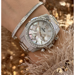 Festina F20606/1 ženski sat BOYFRIEND Rainbow Chronograph Silver Stainless Steel Rose Gold Detail Mother-of-Pearl 38mm 10ATM