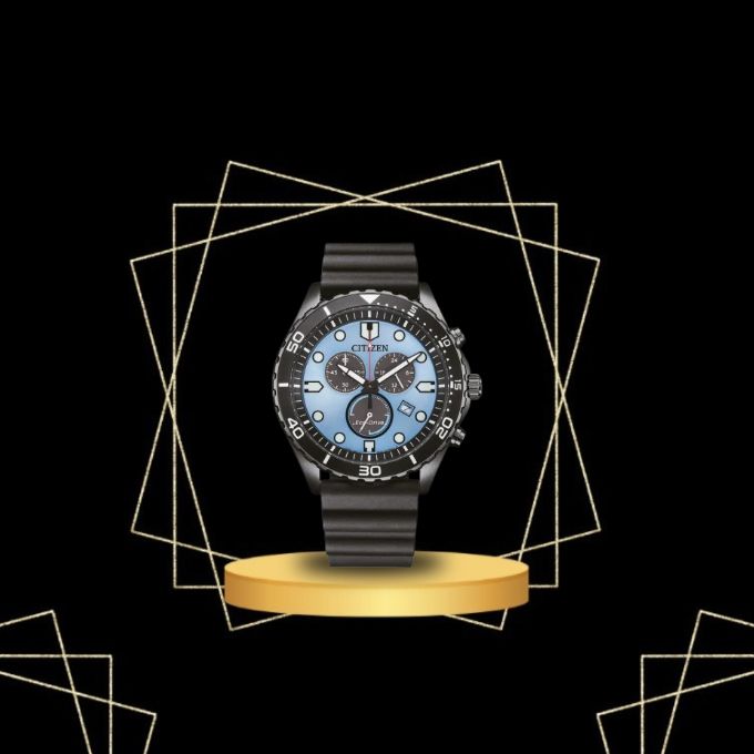 Citizen AT2567-18L sportski muški sat sa svetloplavim brojčanikom i gumenim kaišem