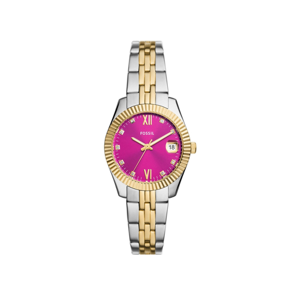 Fossil ženski sat ES5337 Fossil ženski sat sa roze brojčanikom i cirkonskim oznakama