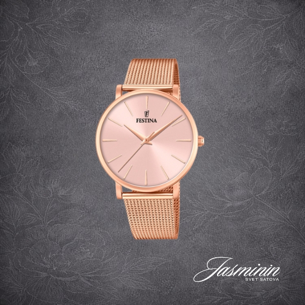 Festina F20477/1 ženski sat u boji roze zlata i sa mrežastom narukvicom